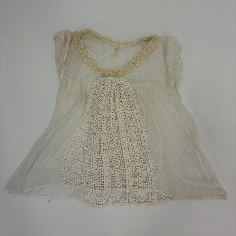 Love Sam Cream Colored Sleeveless Sheer Blouse